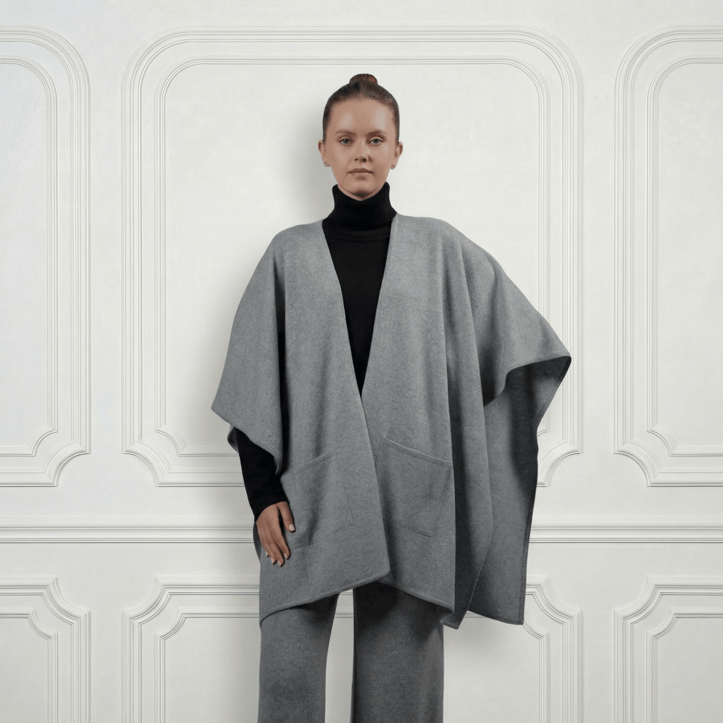 Cashmere Poncho - Blue Sky Cashmere