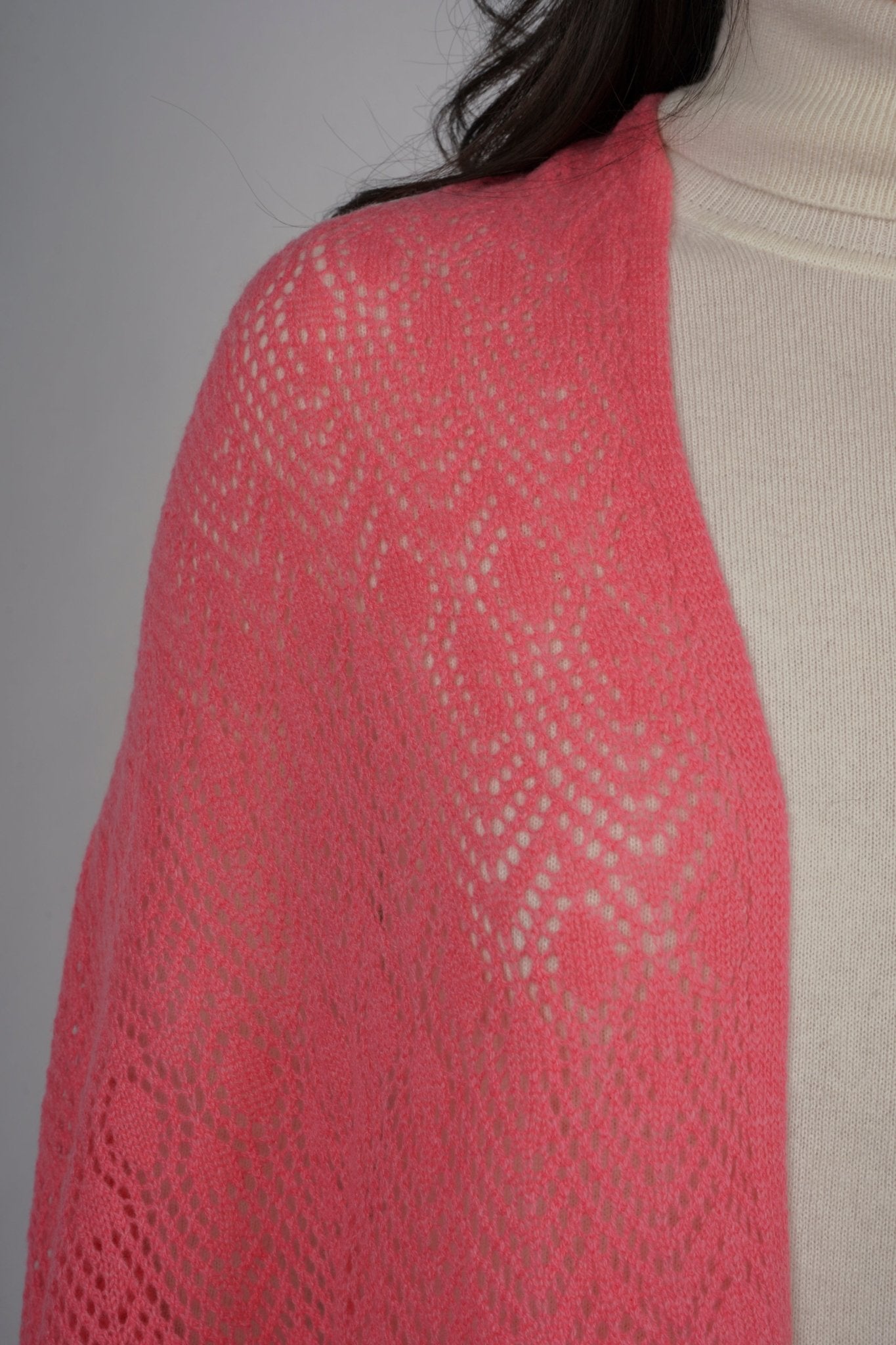 Cashmere Print Shawl - Blue Sky Cashmere