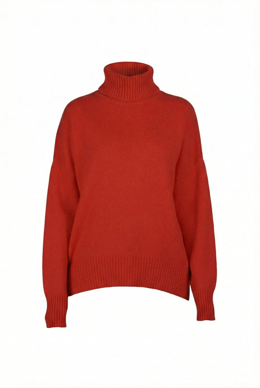 Diana Ribbed Cashmere Mock Turtleneck - Blue Sky Cashmere