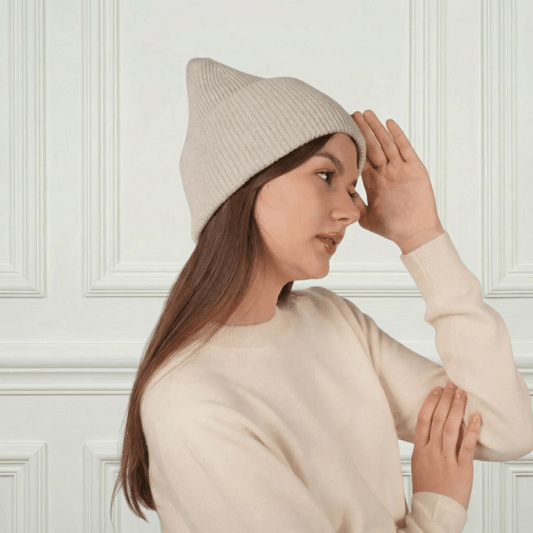 Lily Delicate Cashmere Beanie - Blue Sky Cashmere