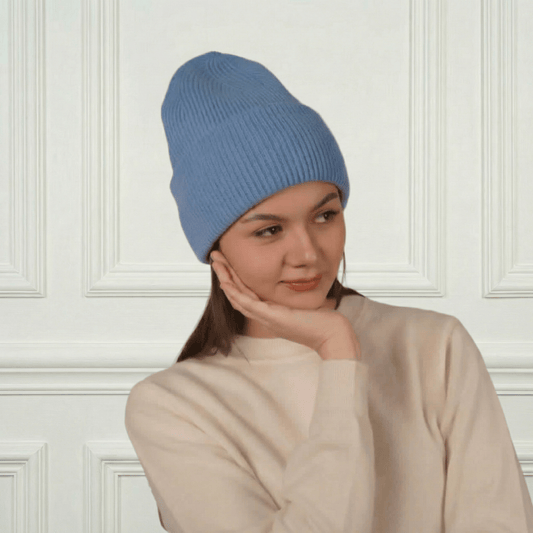 Lily Delicate Cashmere Beanie - Blue Sky Cashmere