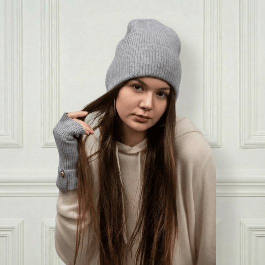 Lily Delicate Cashmere Beanie - Blue Sky Cashmere