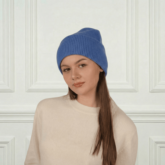 Lily Delicate Cashmere Beanie - Blue Sky Cashmere