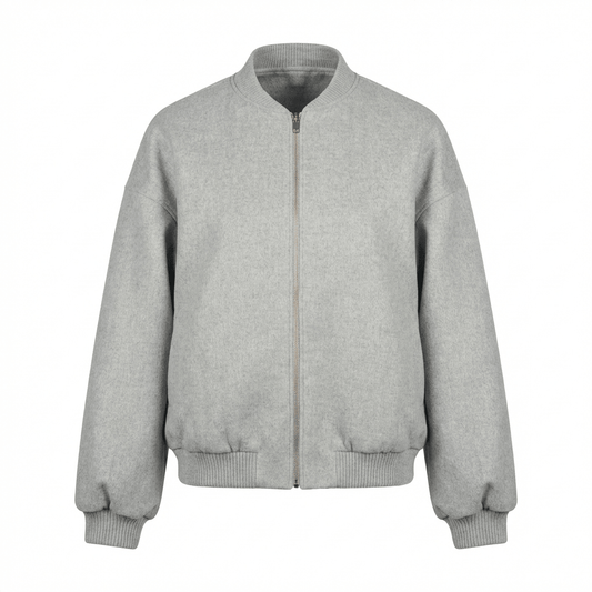 Sheep Wool Bomber Jacket - Blue Sky Cashmere