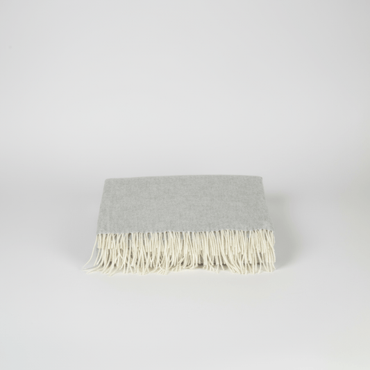 Sheep Wool Throw Blanket - Blue Sky Cashmere