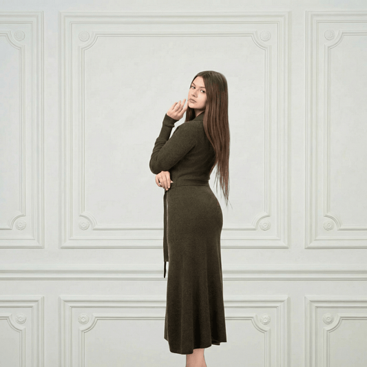 Valentina Midi Cashmere Dress - Blue Sky Cashmere