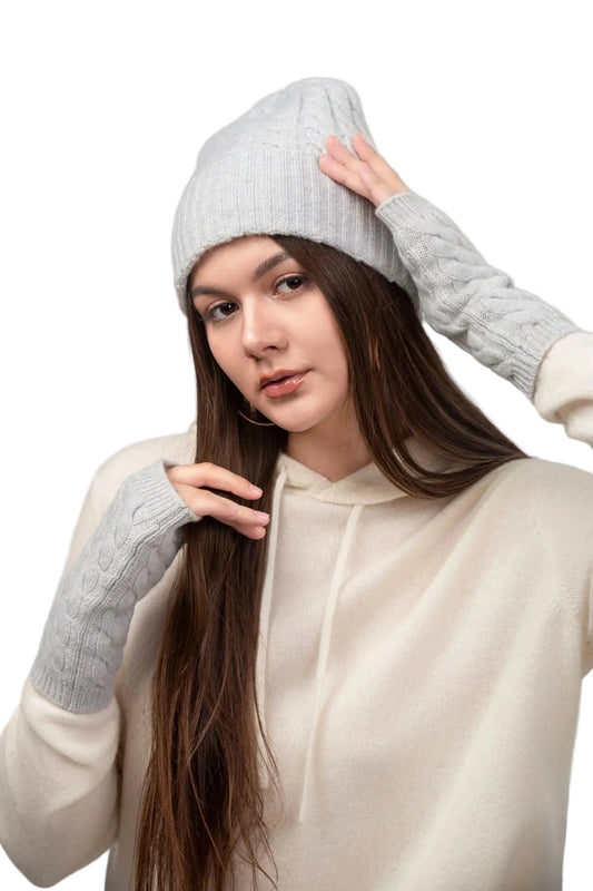 Victoria Cashmere Knitted beanie - Blue Sky Cashmere