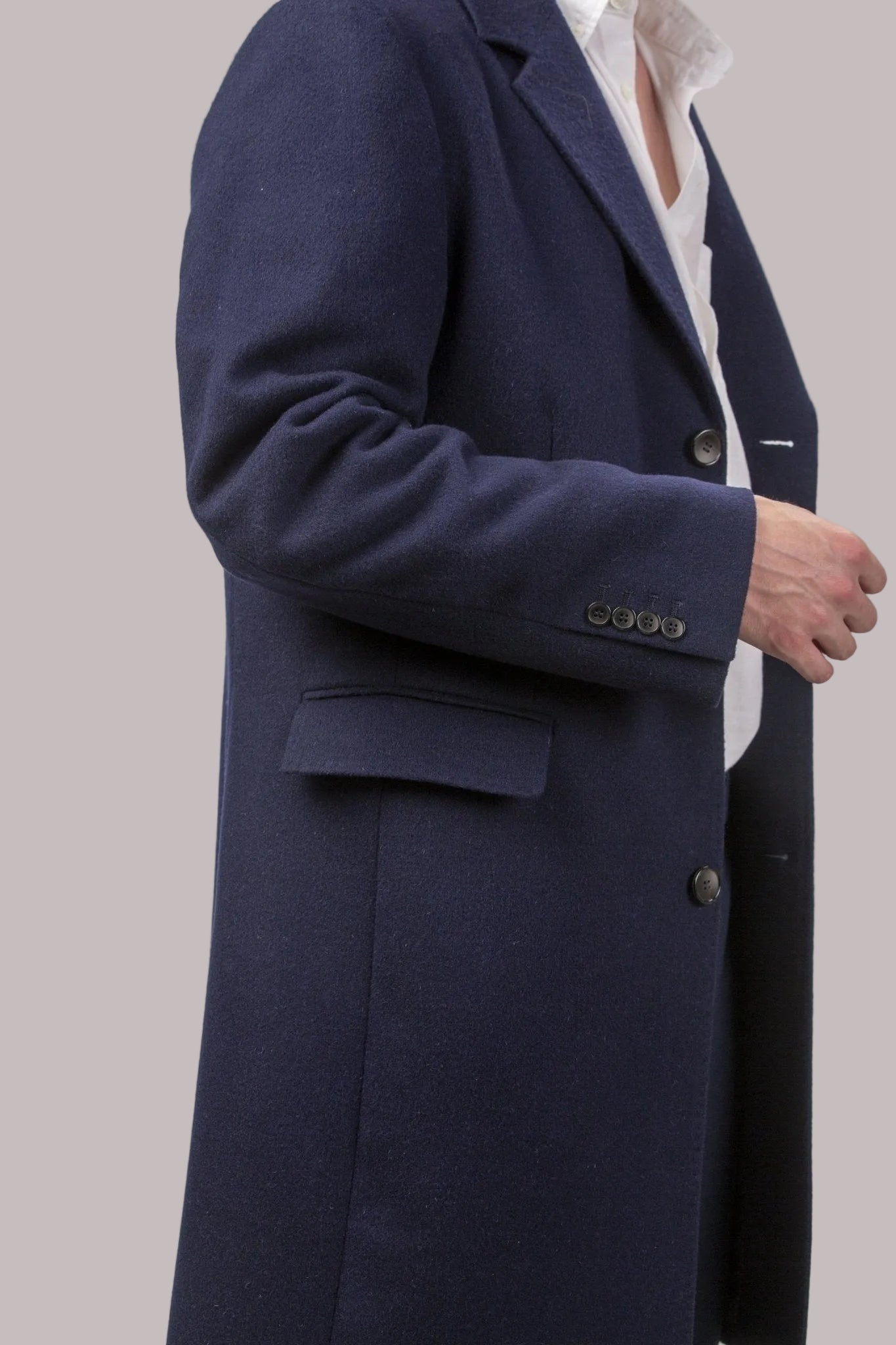 Blazer Wool Coat - Blue Sky Cashmere