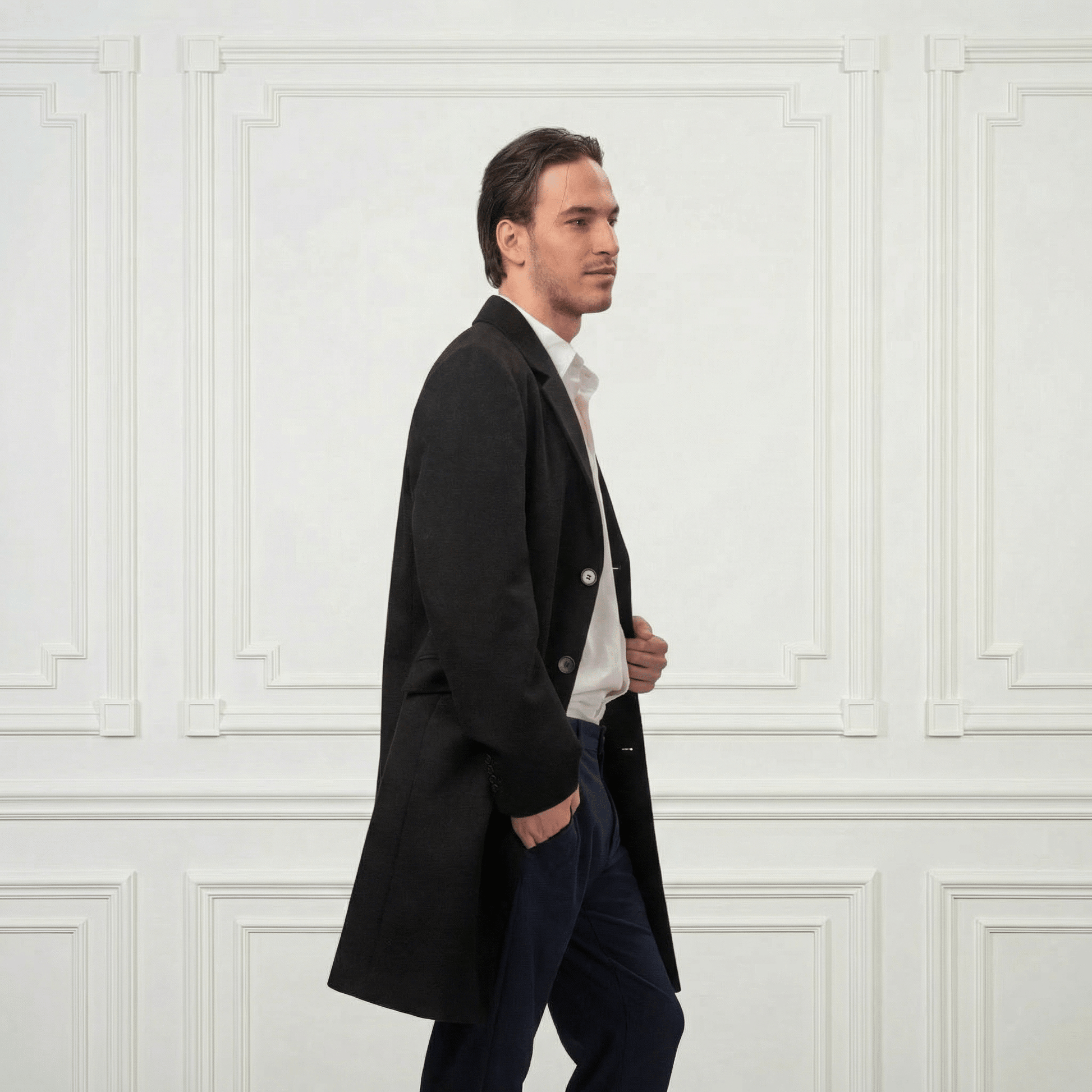 Blazer Wool Coat - Blue Sky Cashmere