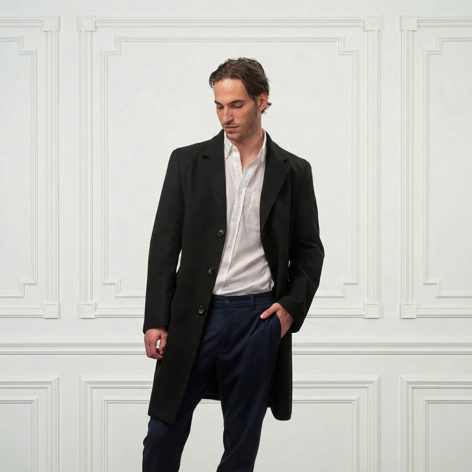 Blazer Wool Coat - Blue Sky Cashmere