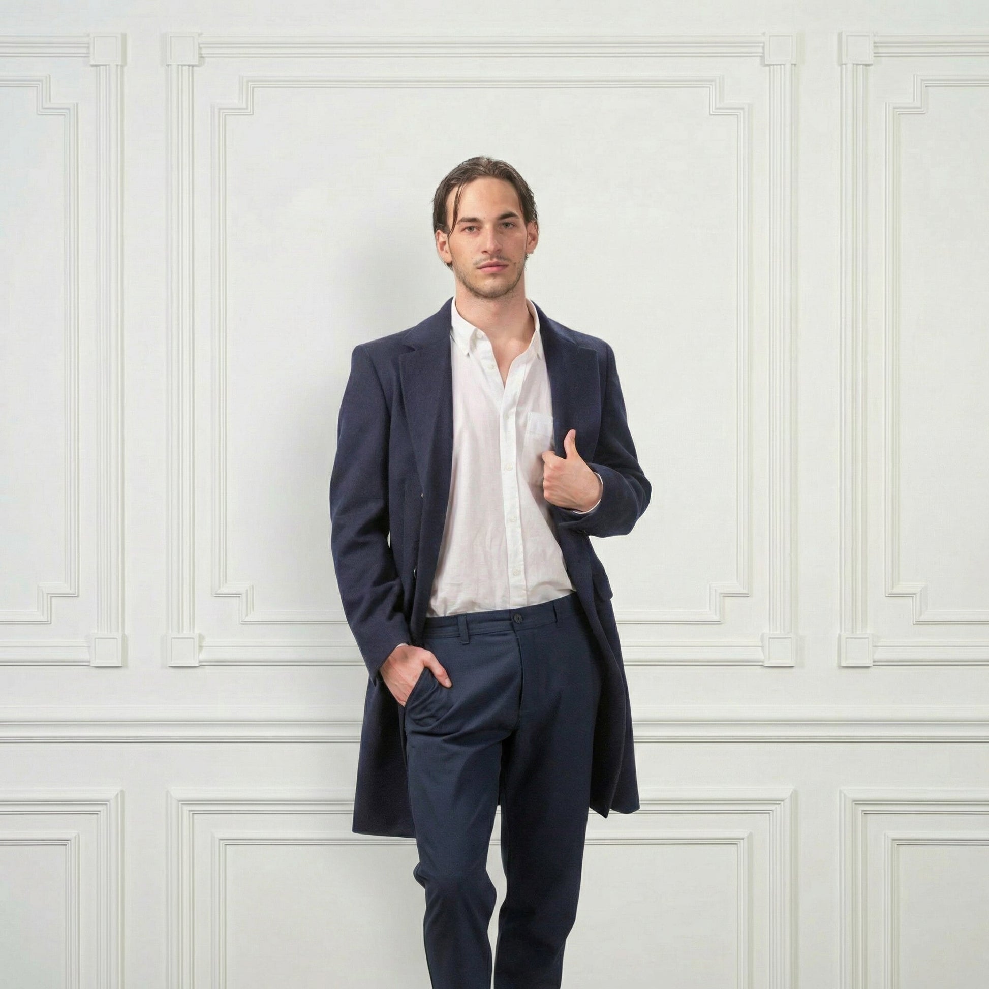 Blazer Wool Coat - Blue Sky Cashmere