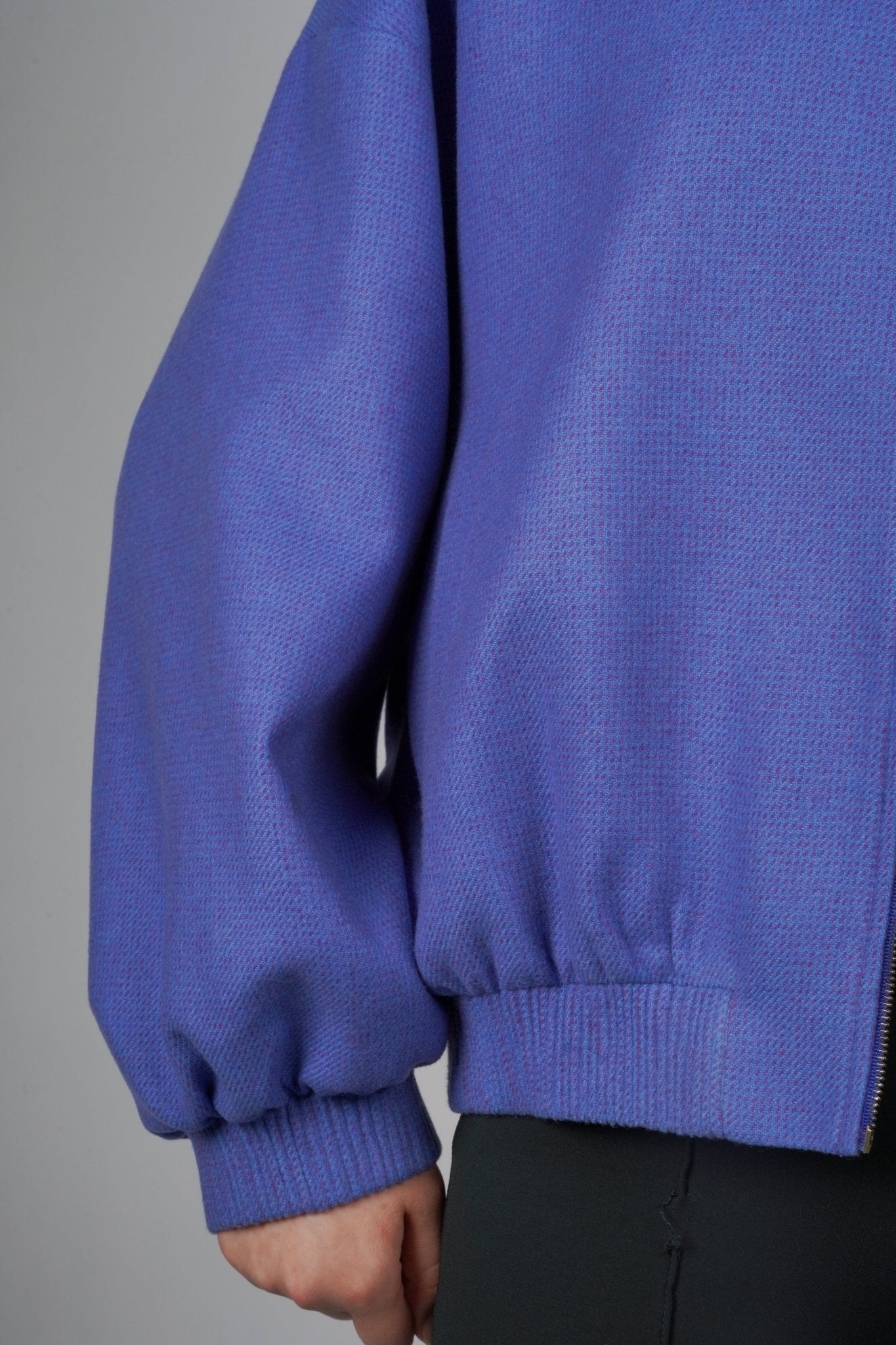 Cashmere Bomber Jacket - Blue Sky Cashmere