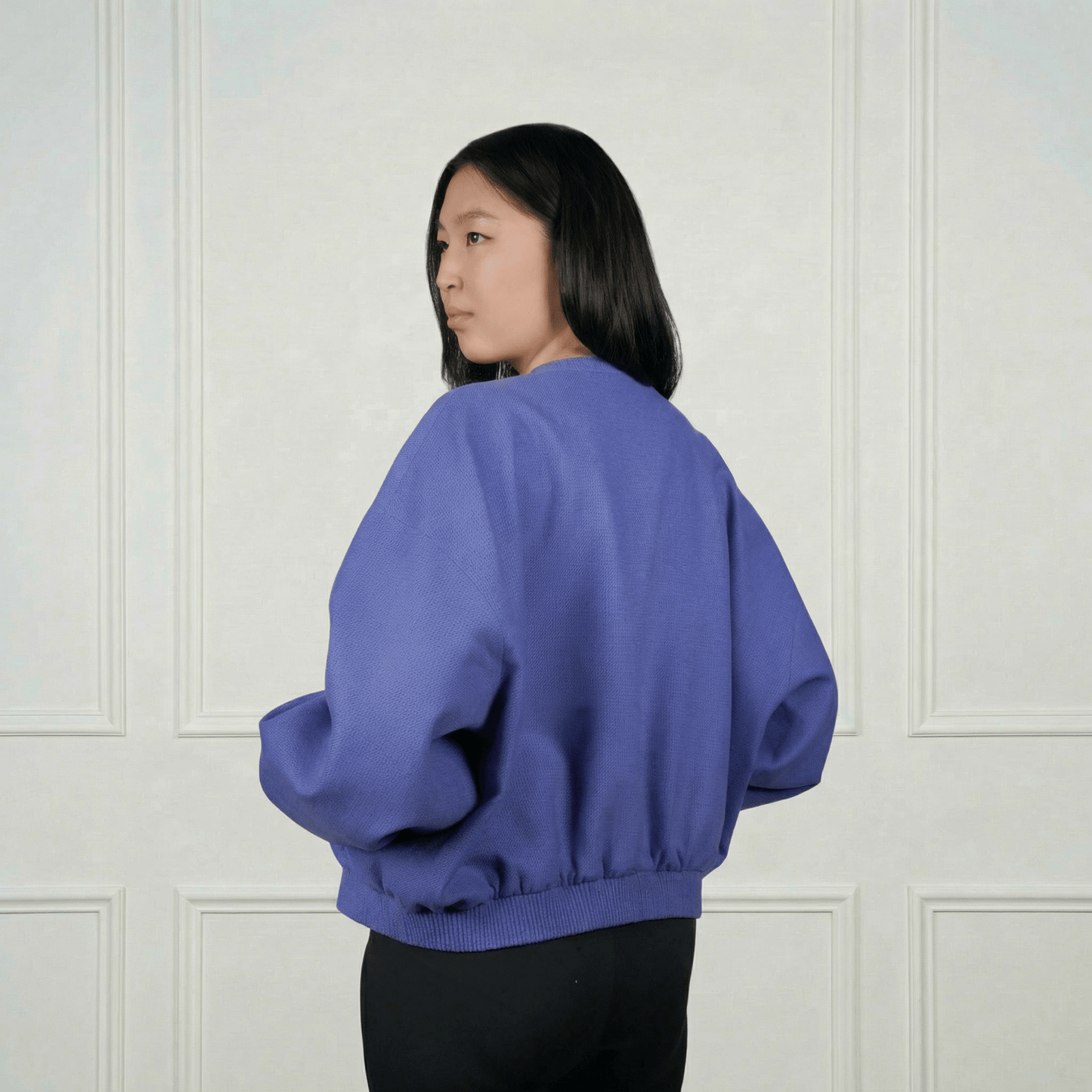 Cashmere Bomber Jacket - Blue Sky Cashmere