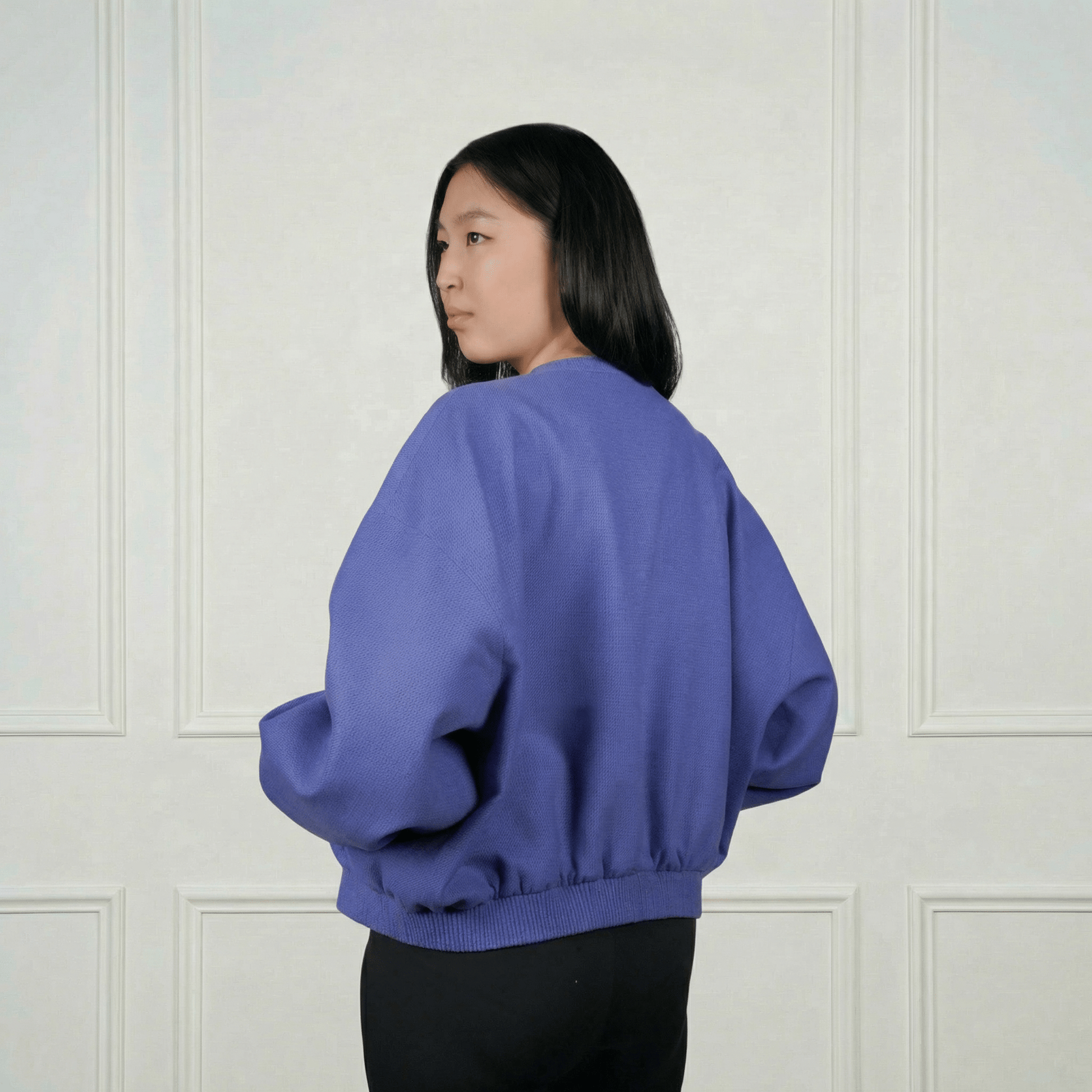 Cashmere Bomber Jacket - Blue Sky Cashmere