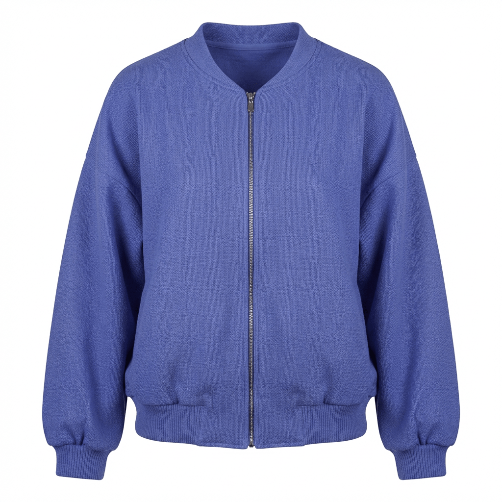 Cashmere Bomber Jacket - Blue Sky Cashmere