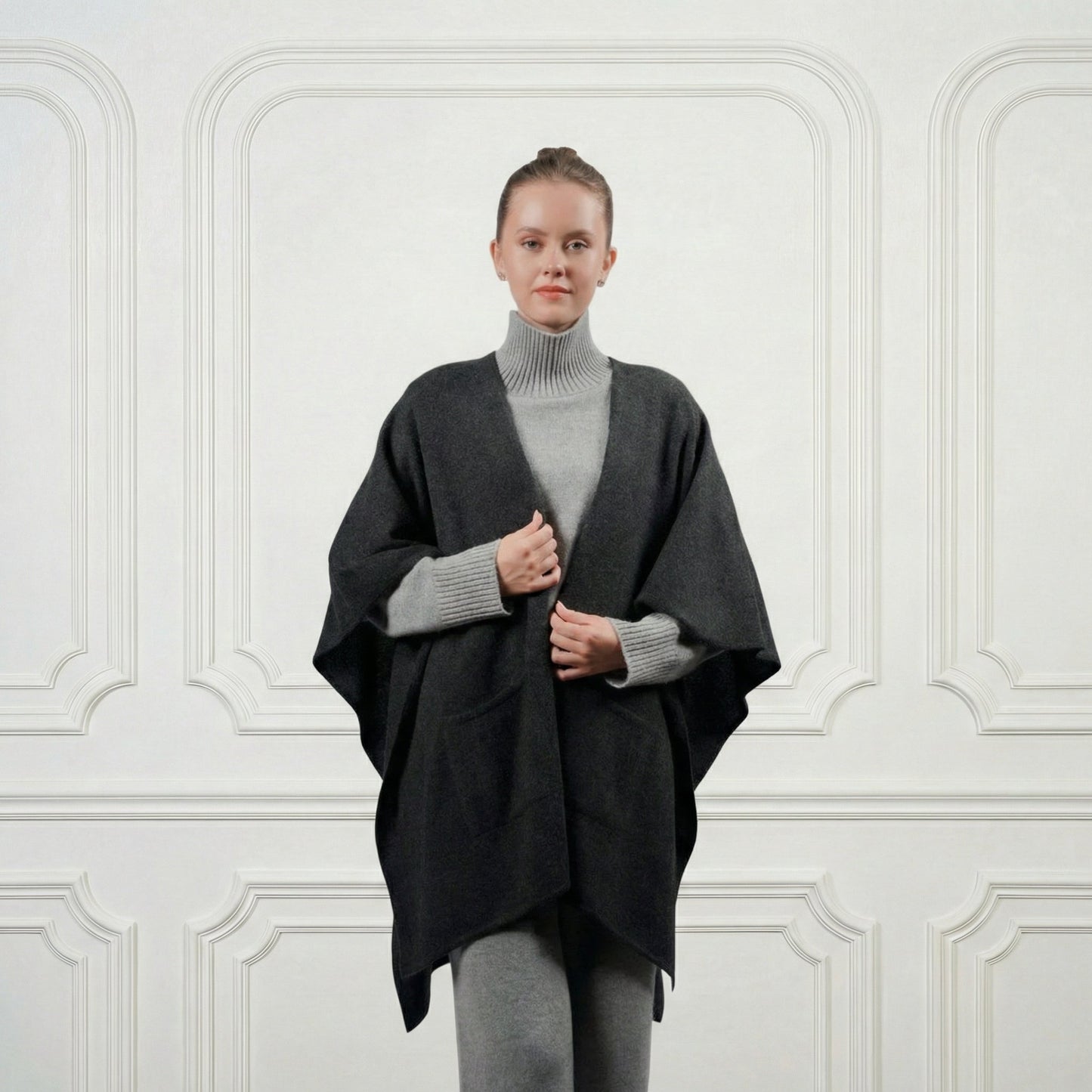 Cashmere Poncho - Blue Sky Cashmere