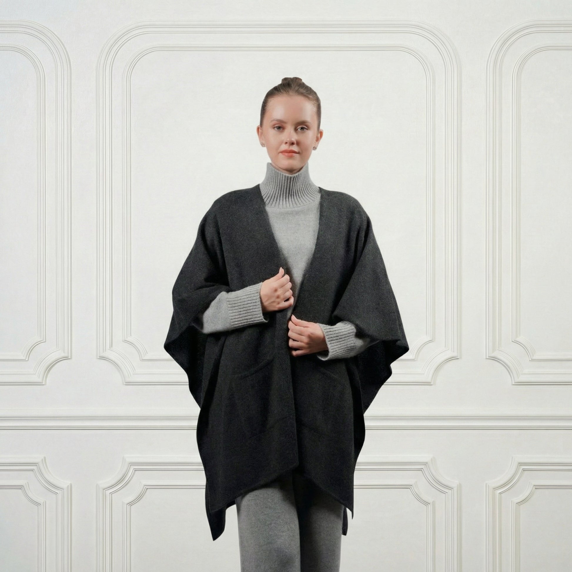 Cashmere Poncho - Blue Sky Cashmere