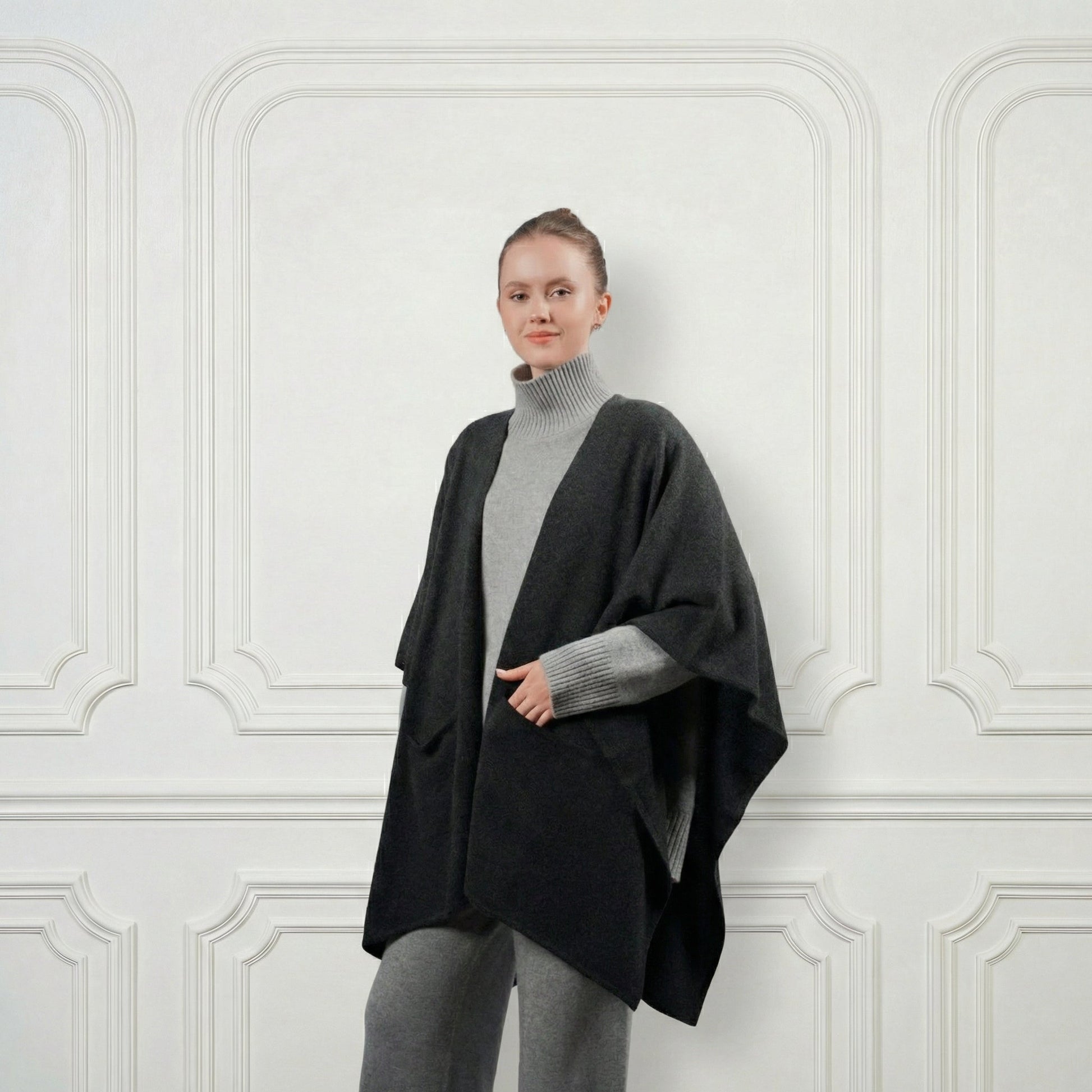 Cashmere Poncho - Blue Sky Cashmere