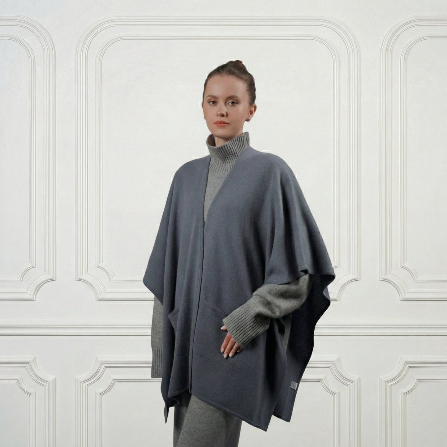 Cashmere Poncho - Blue Sky Cashmere