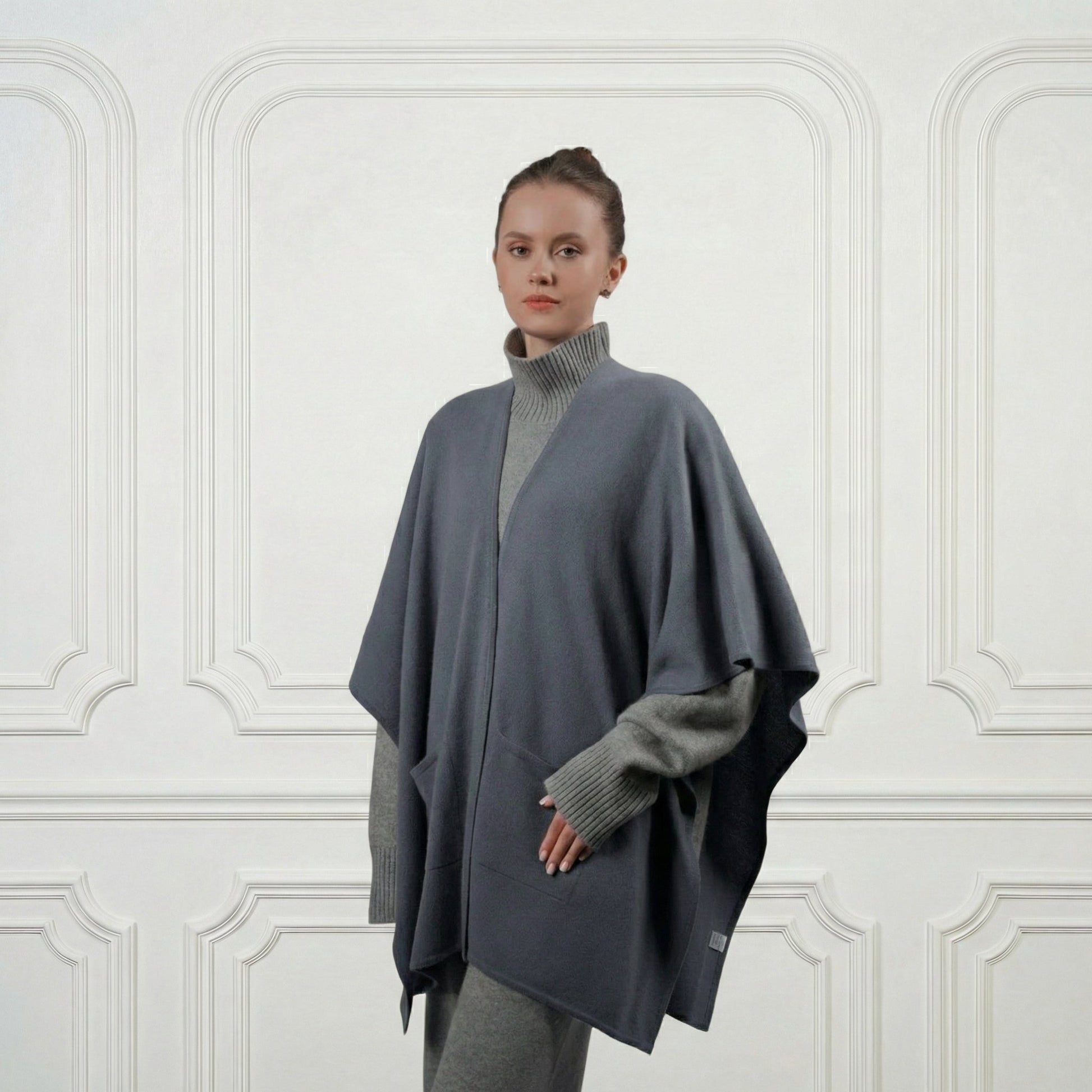 Cashmere Poncho - Blue Sky Cashmere