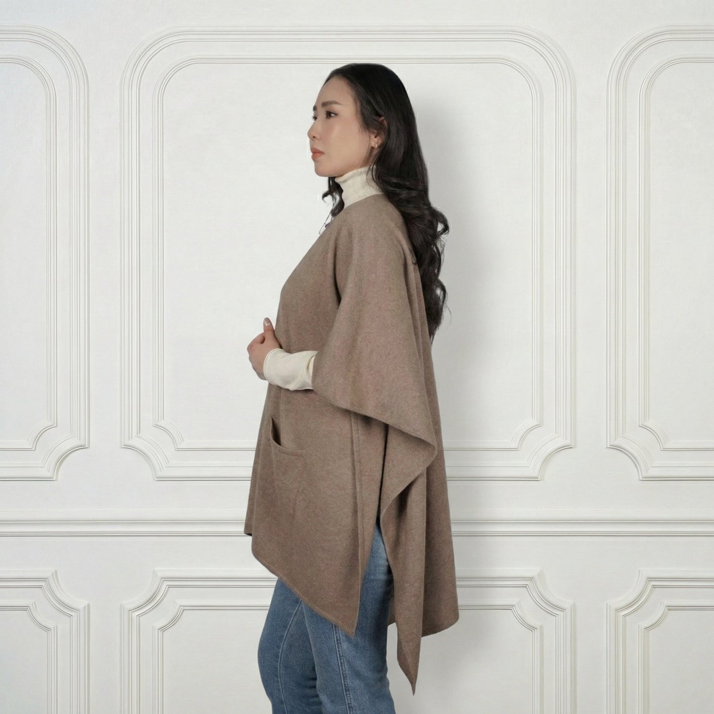 Cashmere Poncho - Blue Sky Cashmere