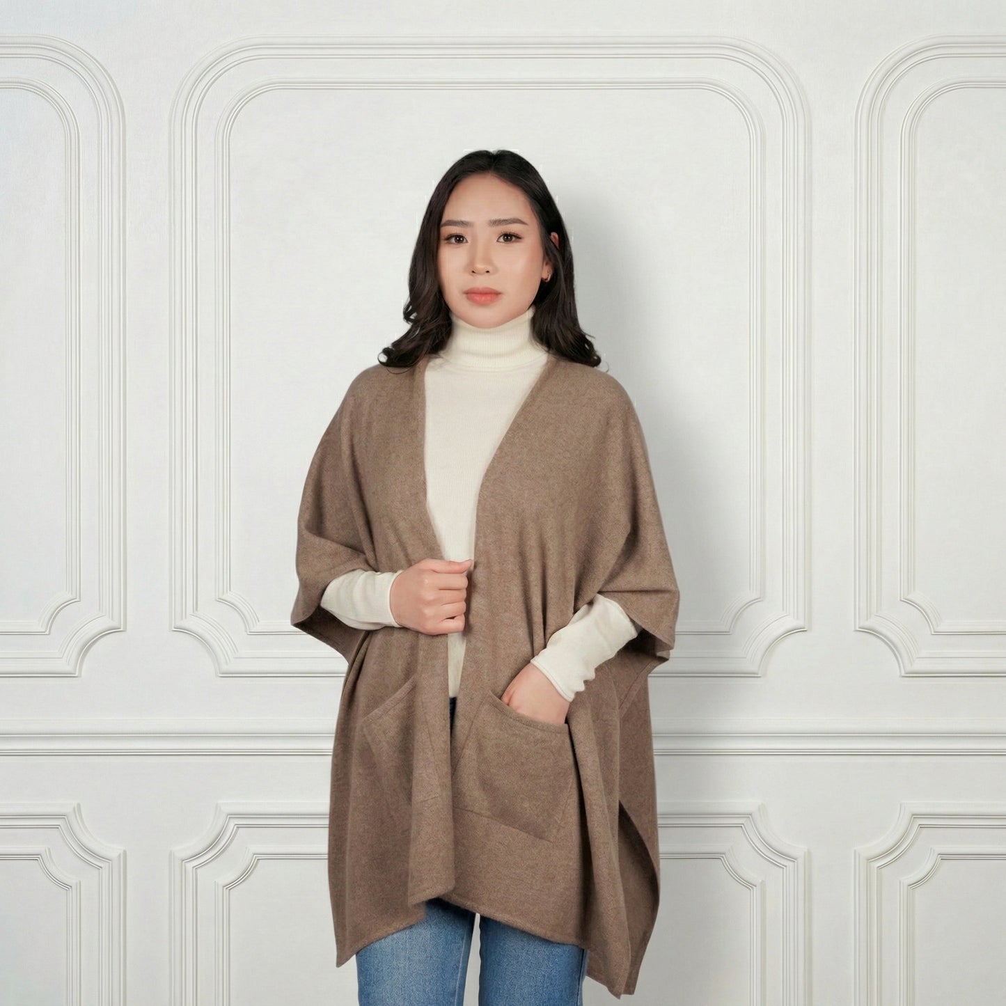 Cashmere Poncho - Blue Sky Cashmere