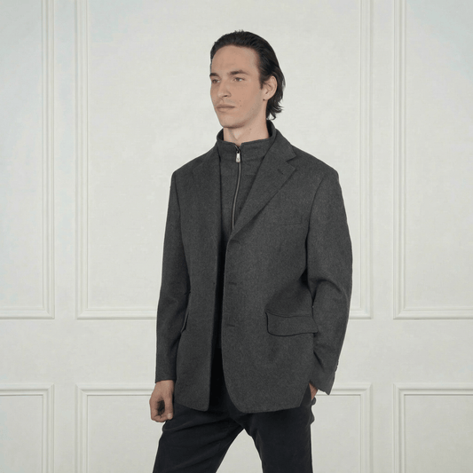 Classic Sheep Wool Blazer - Blue Sky Cashmere