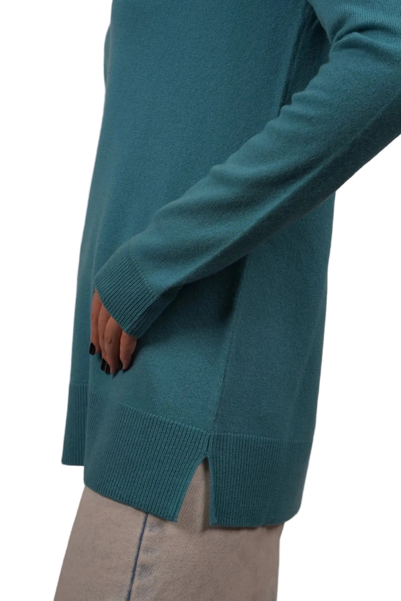 Classic V - Neck Cashmere Sweater - Blue Sky Cashmere