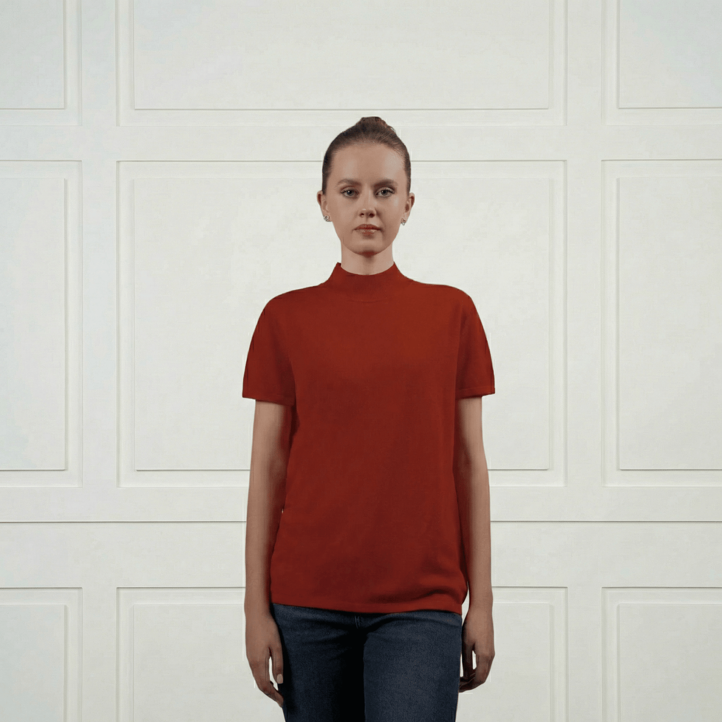 Cotton Cashmere Crew Neck T-Shirt - Blue Sky Cashmere