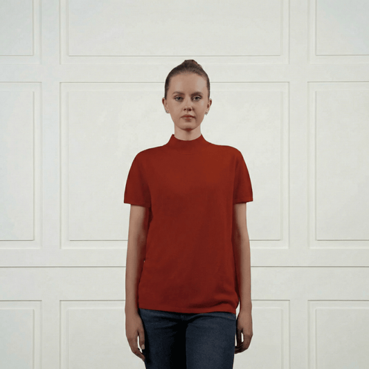 Cotton Cashmere Crew Neck T-Shirt - Blue Sky Cashmere