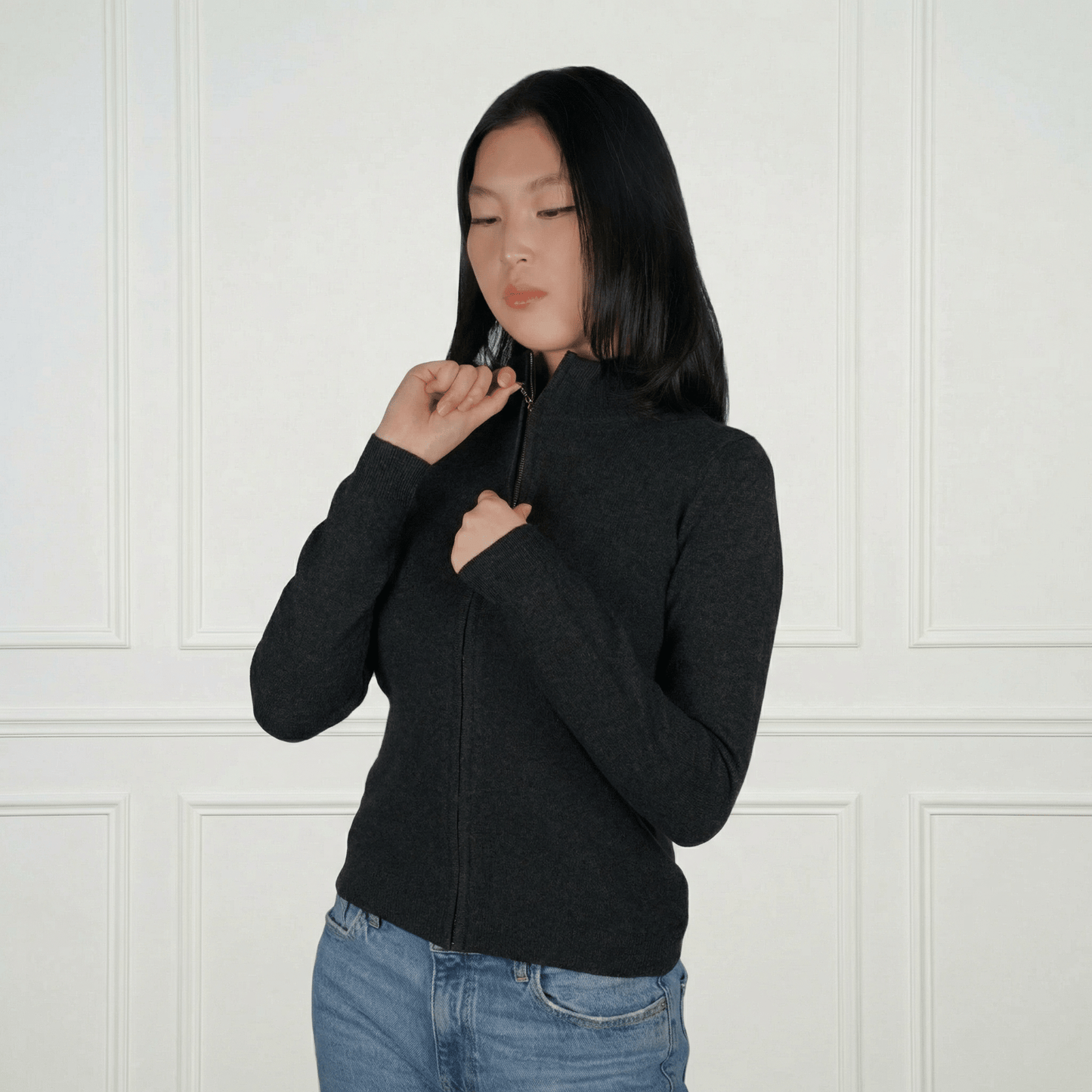 Daniella Cashmere Cardigan - Blue Sky Cashmere