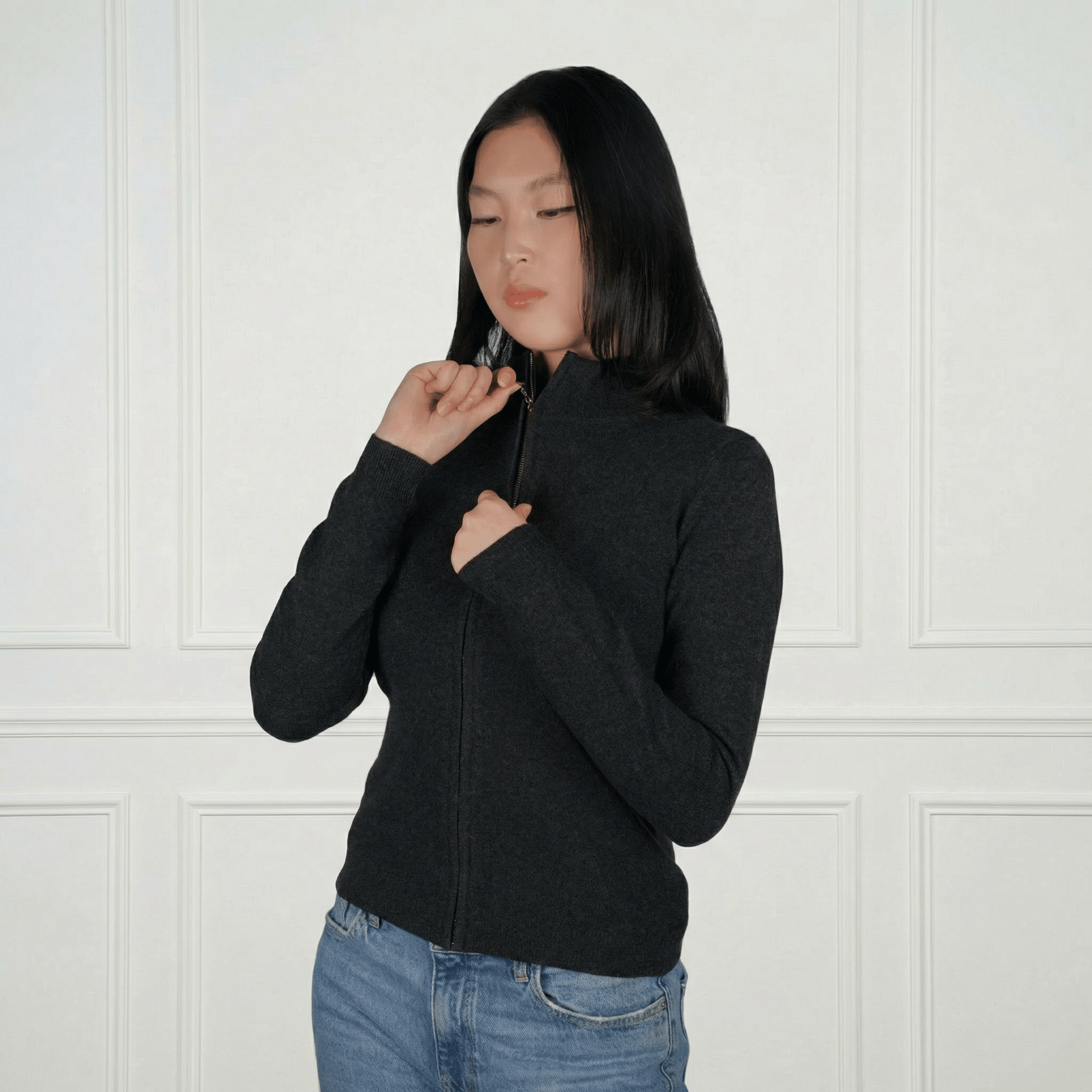 Daniella Cashmere Cardigan - Blue Sky Cashmere