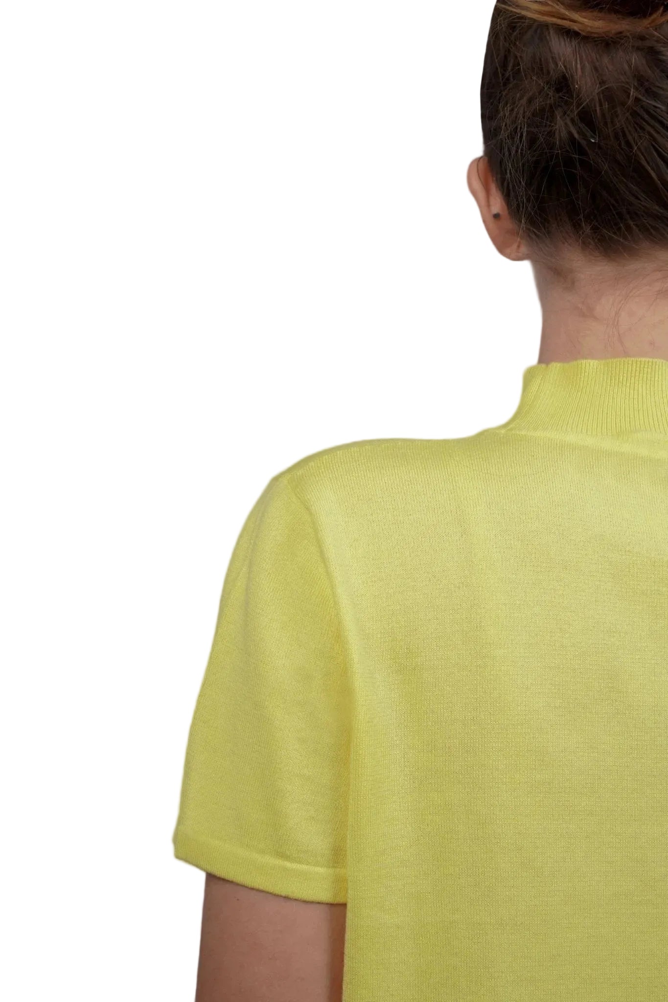 Diana Mock Neck Silk&Cashmere T-Shirt - Blue Sky Cashmere