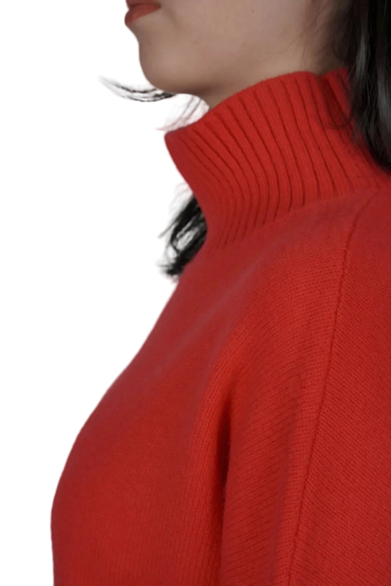 Diana Ribbed Cashmere Mock Turtleneck - Blue Sky Cashmere