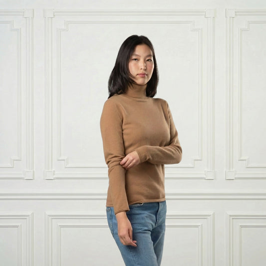 Everyday Bodycon Cashmere Turtleneck - Blue Sky Cashmere
