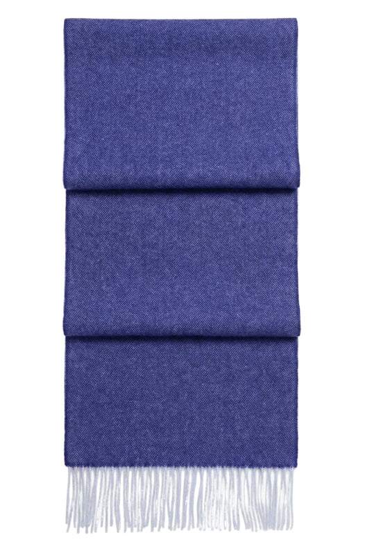 Fringed Cashmere Scarf - Blue Sky Cashmere