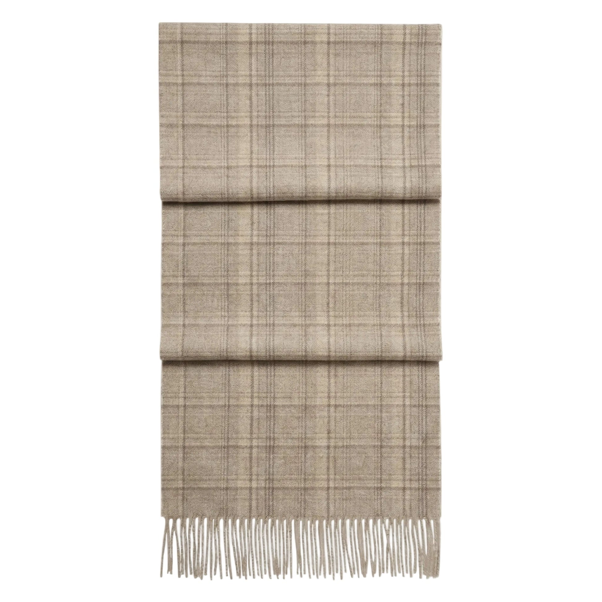 Fringed Multicolor Cashmere Scarf - Blue Sky Cashmere