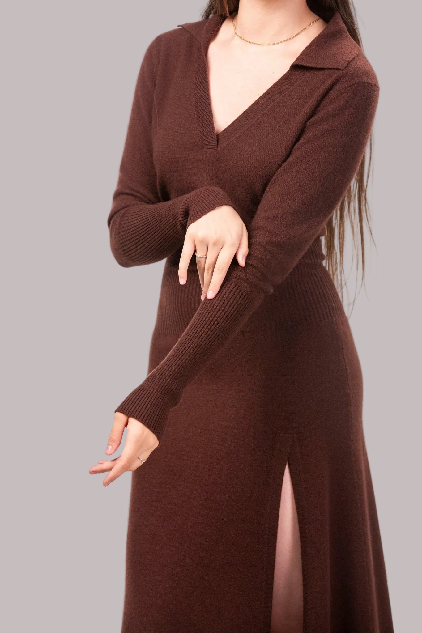 Heloise Midi Cashmere Dress - Blue Sky Cashmere