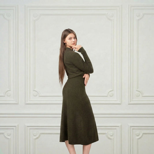 Heloise Midi Cashmere Dress - Blue Sky Cashmere
