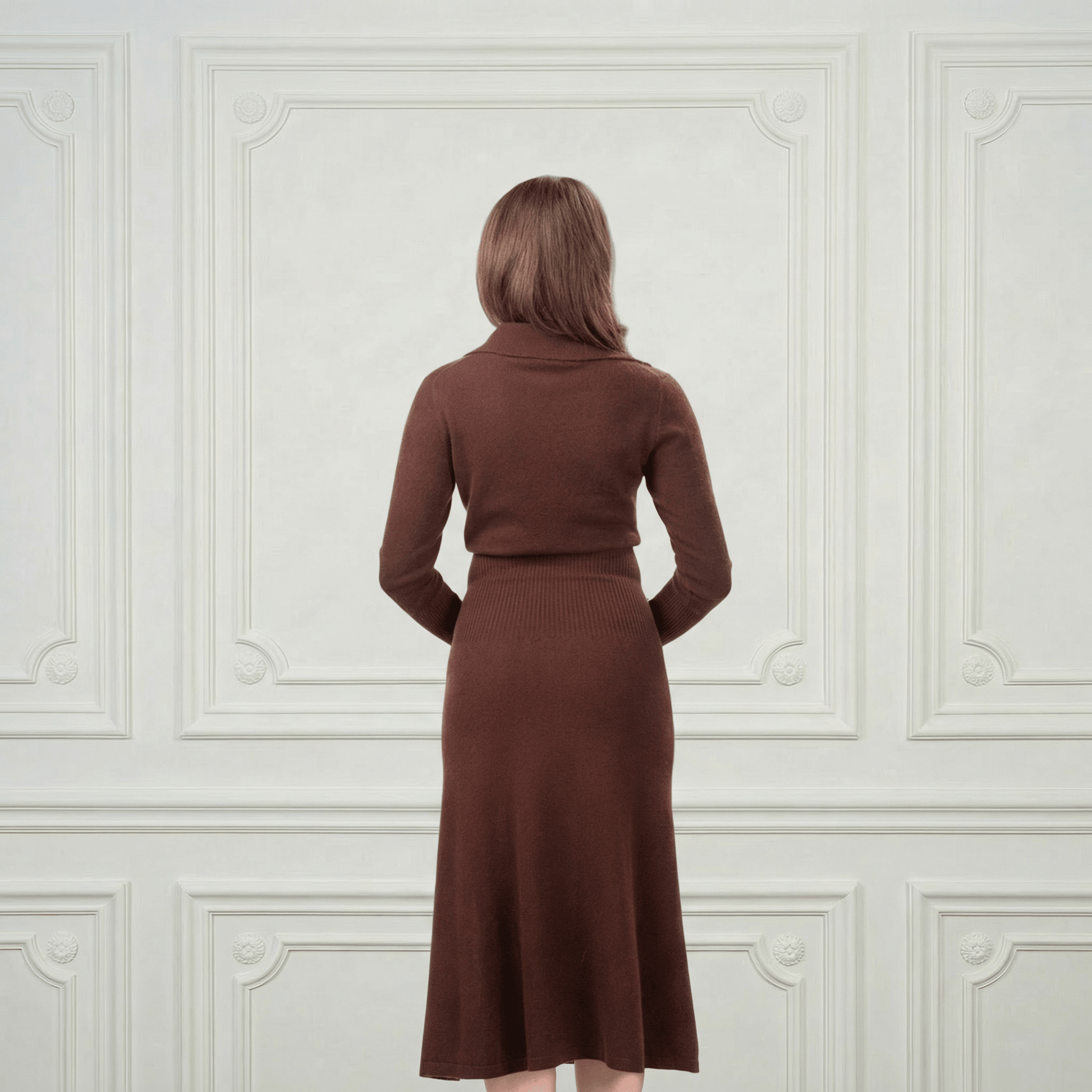 Heloise Midi Cashmere Dress - Blue Sky Cashmere