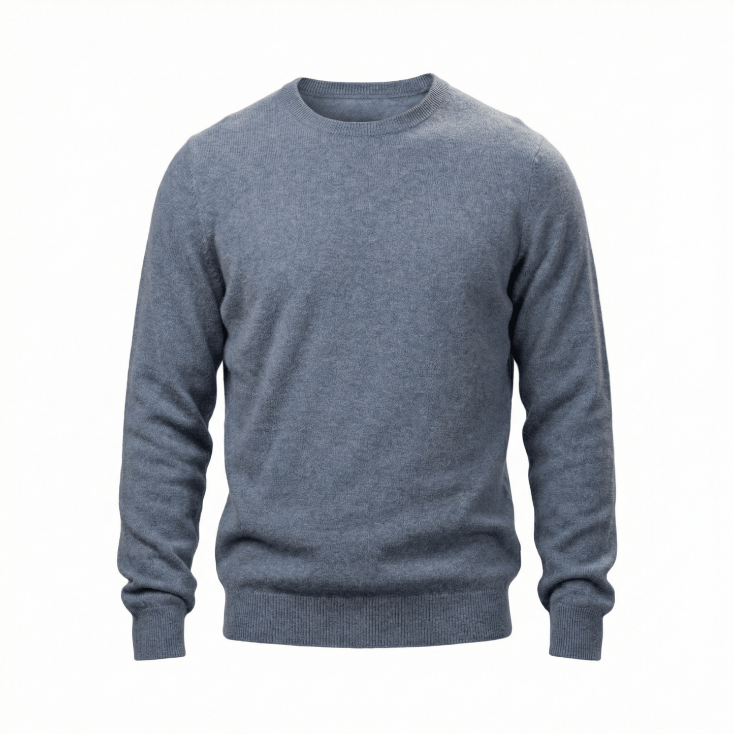 Humphrey Rounded Neckline Cashmere Sweater - Blue Sky Cashmere