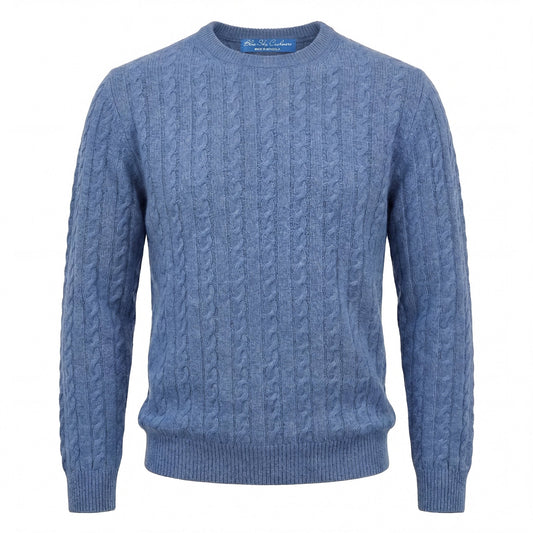Ivy League Cashmere Sweater - Blue Sky Cashmere