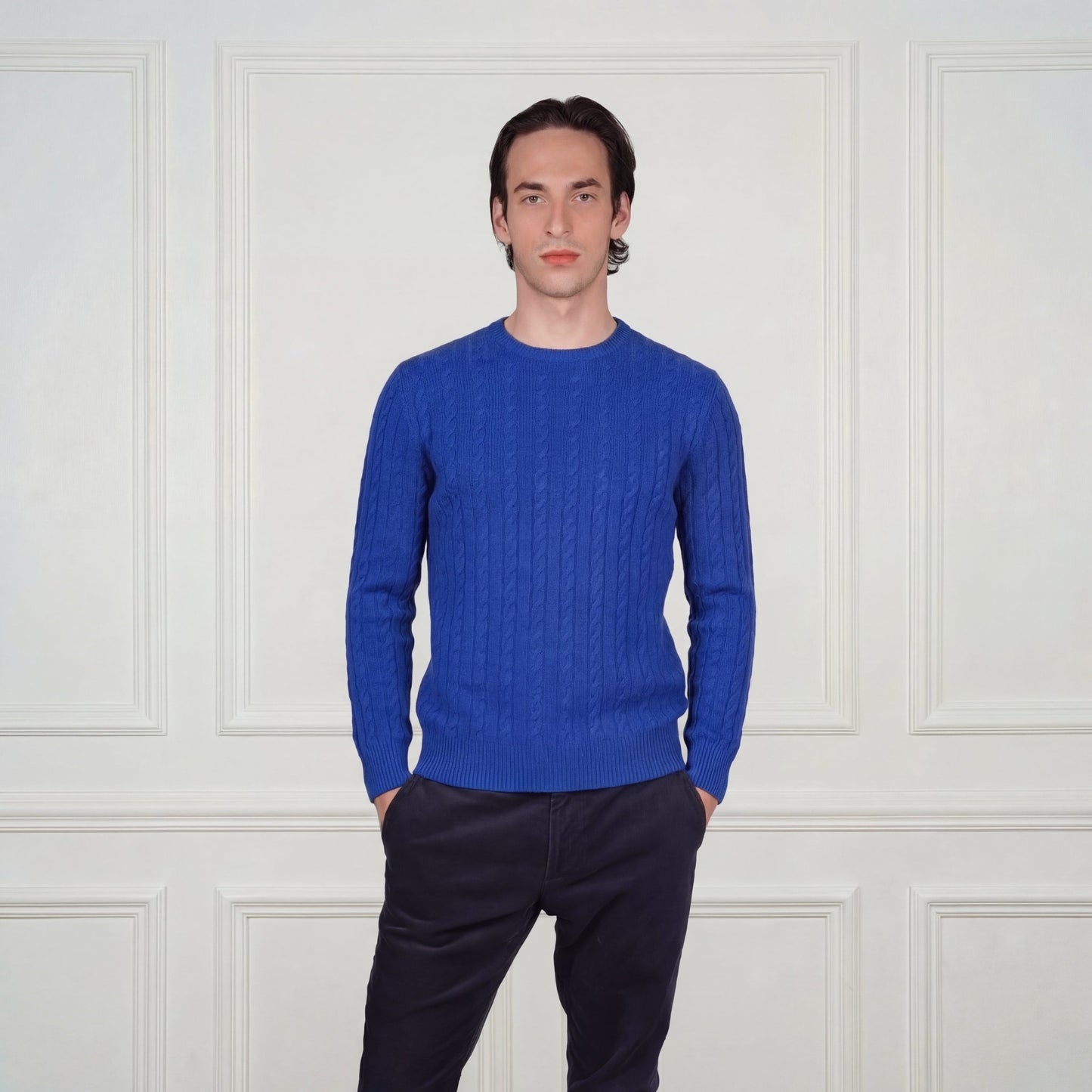 Ivy League Cashmere Sweater - Blue Sky Cashmere