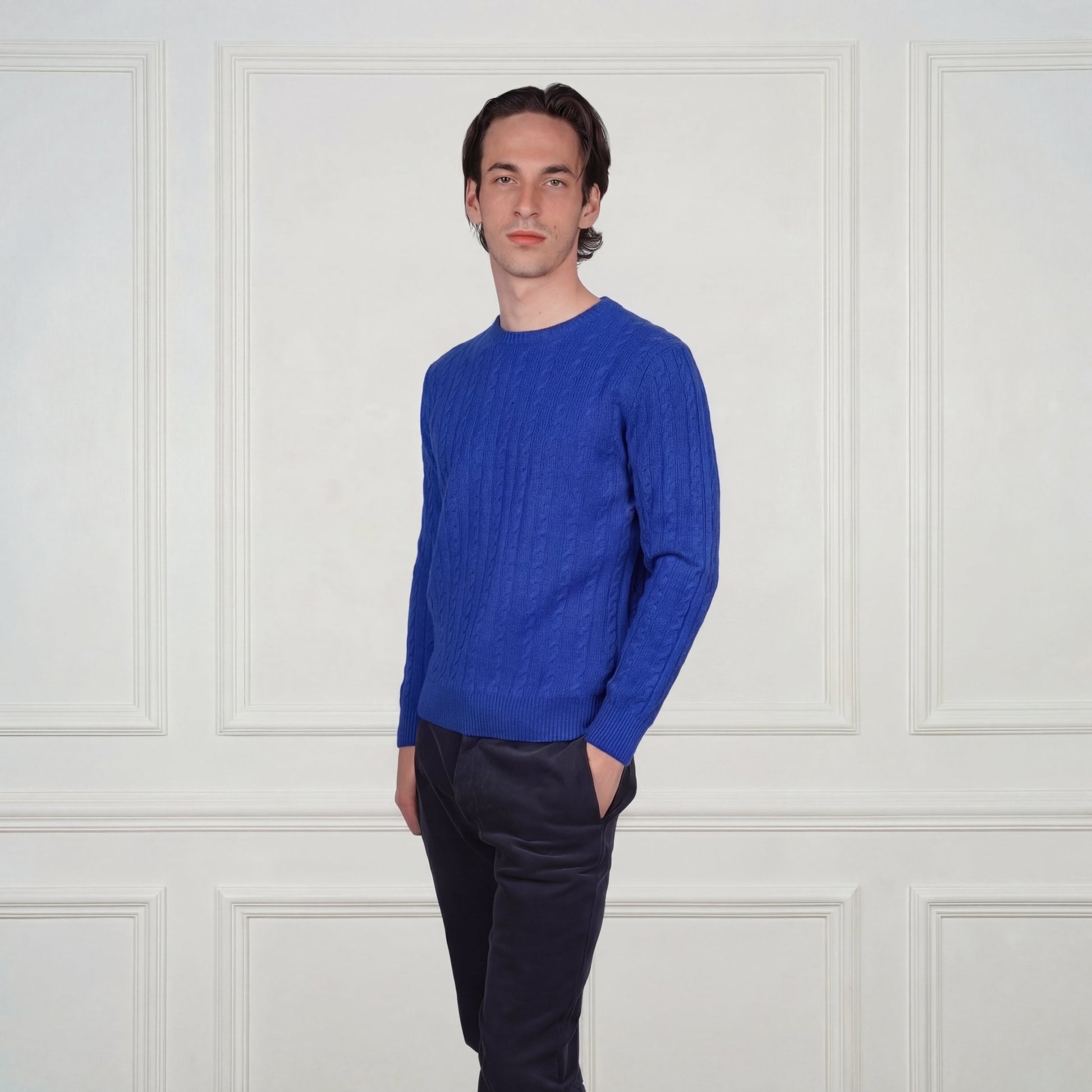 Ivy League Cashmere Sweater - Blue Sky Cashmere