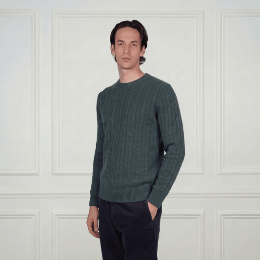 Ivy League Cashmere Sweater - Blue Sky Cashmere