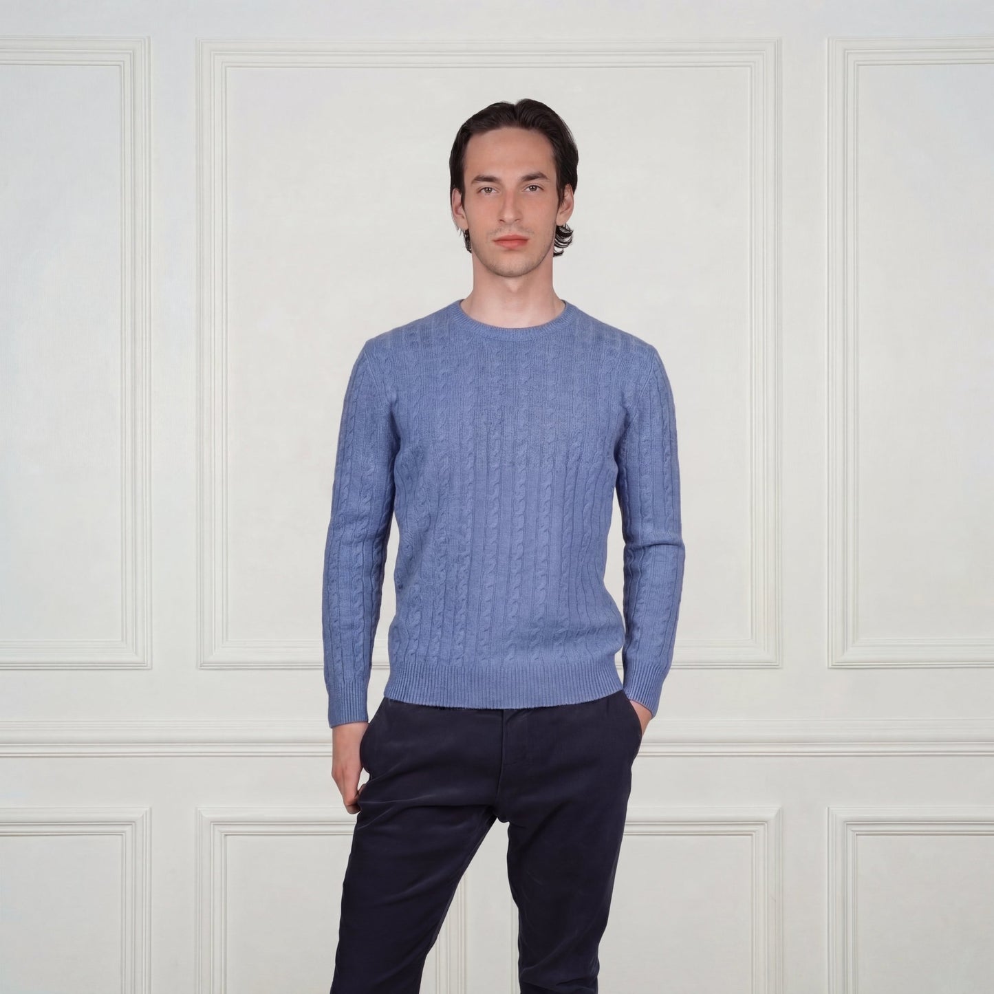 Ivy League Cashmere Sweater - Blue Sky Cashmere