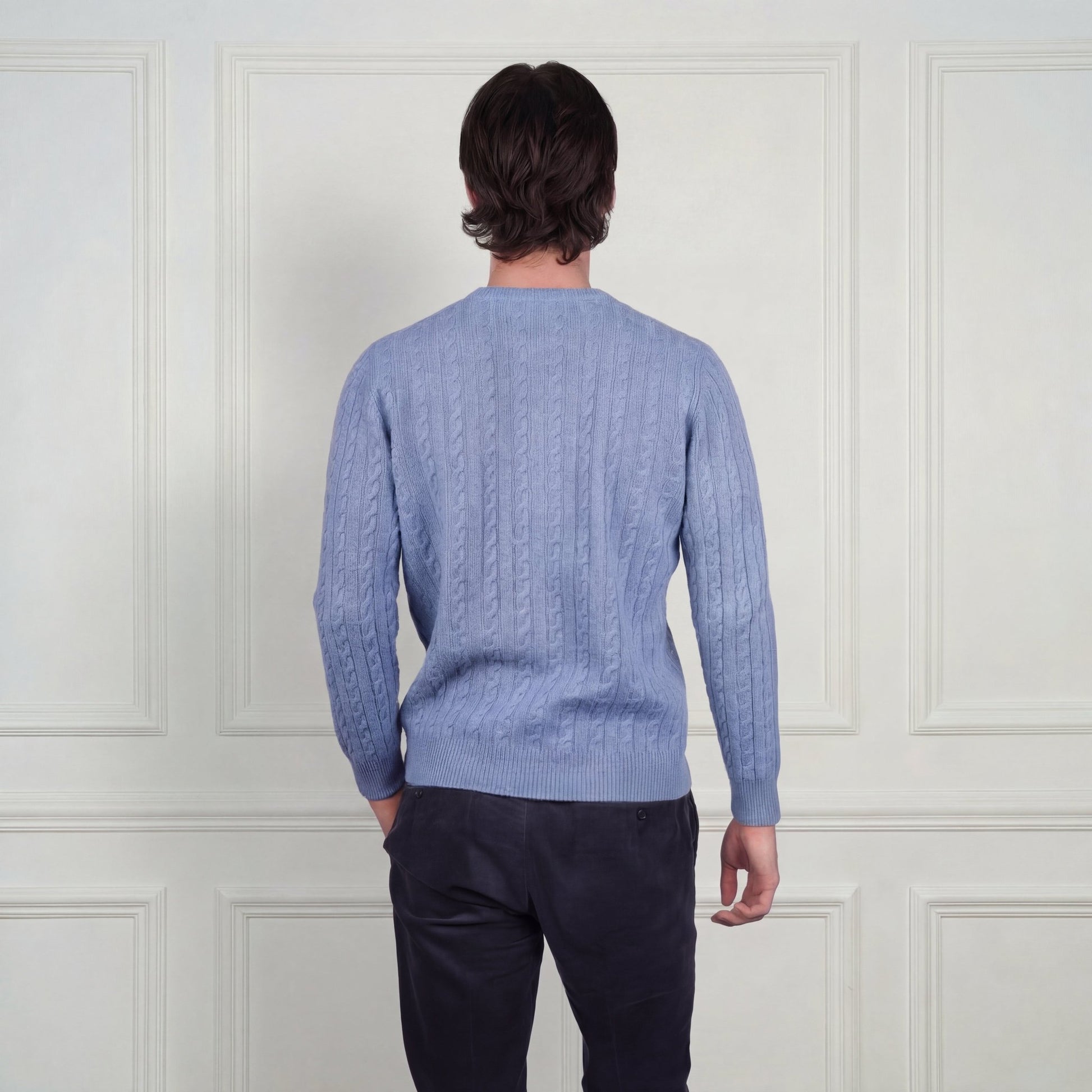 Ivy League Cashmere Sweater - Blue Sky Cashmere