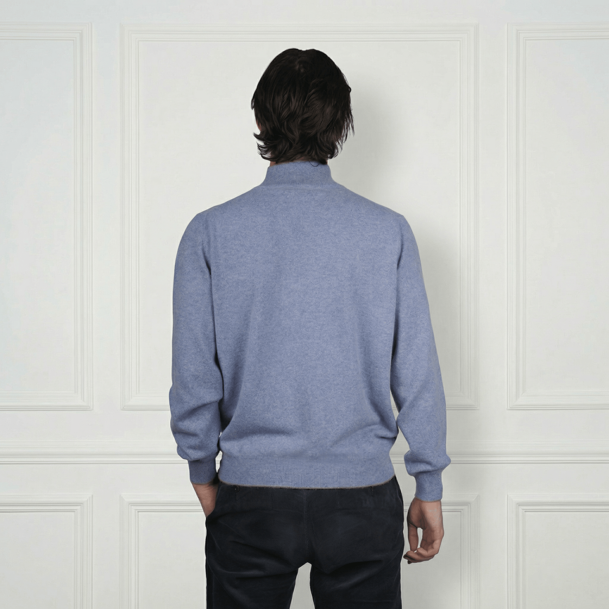 Leo Two - Way Cashmere Cardigan - Blue Sky Cashmere