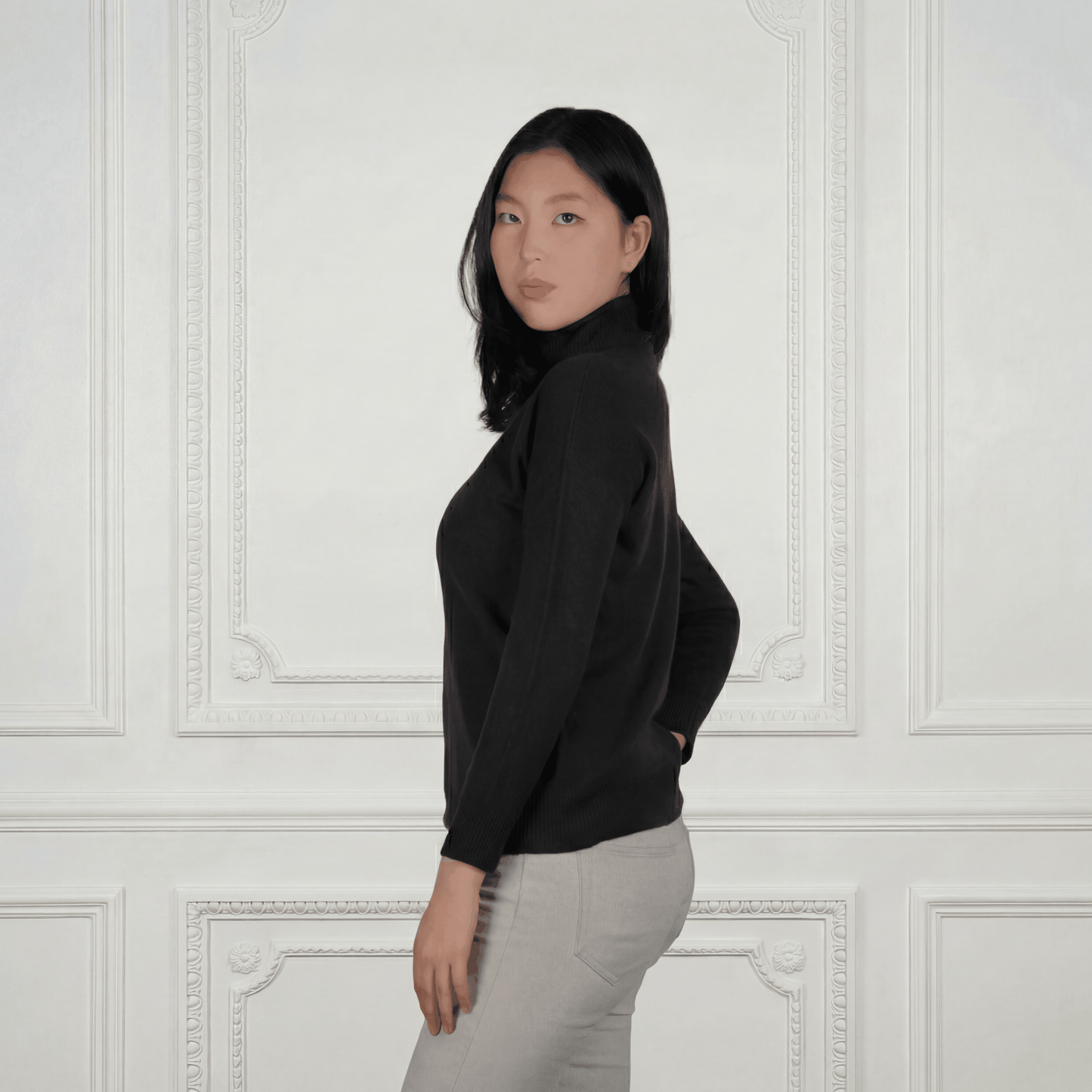 Light Cashmere Turtleneck - Blue Sky Cashmere