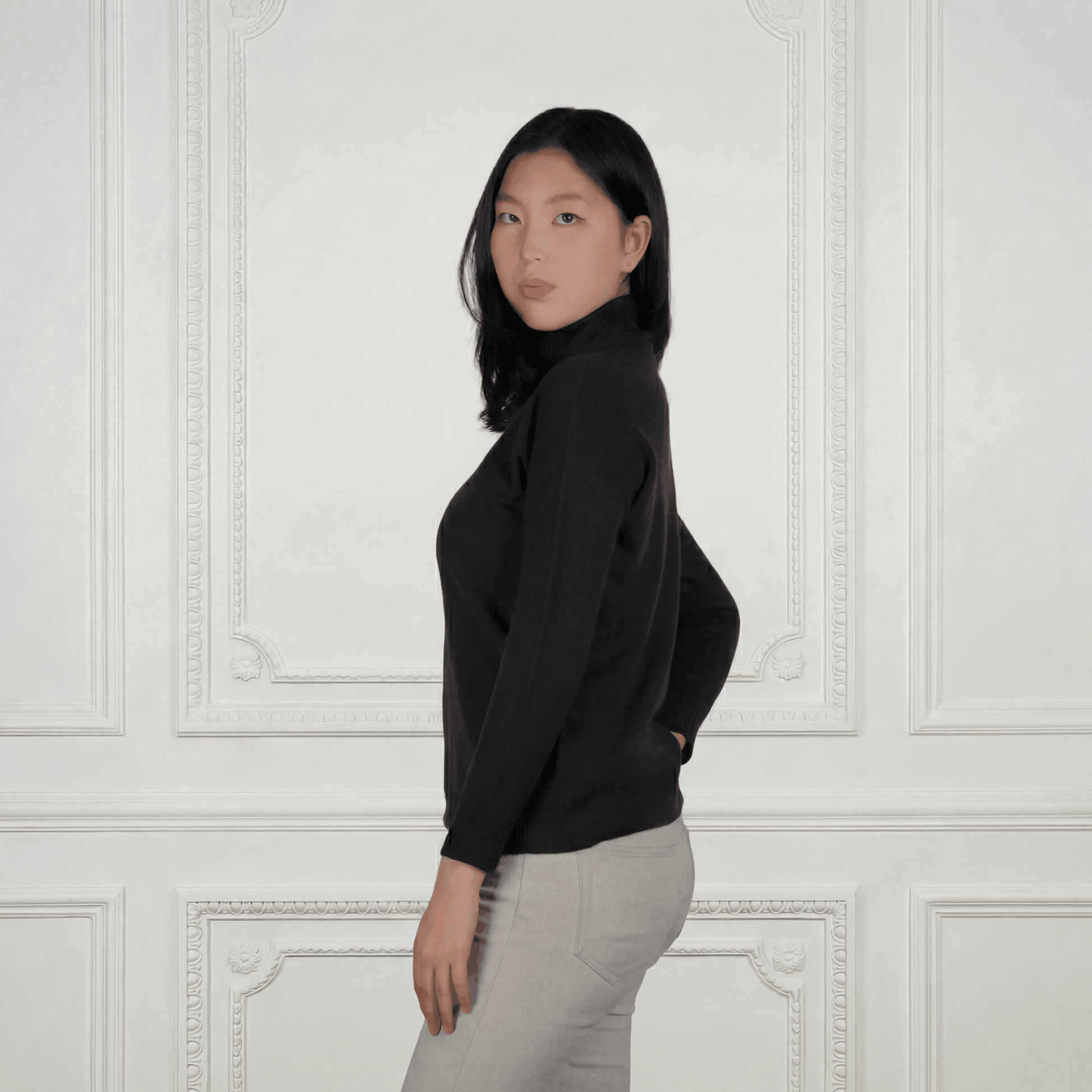 Light Cashmere Turtleneck - Blue Sky Cashmere